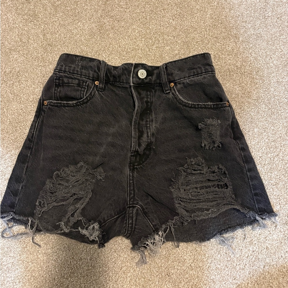 PacSun Black Distressed Jean Shorts